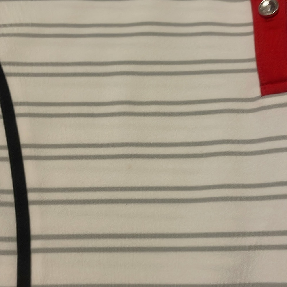 CHICOS ZENERGY GOLF Women’s Red White Striped Short Sleeve Polo Shirt Size 1X - Picture 11 of 11